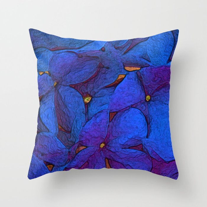 Crinkly floral blue Throw Pillow