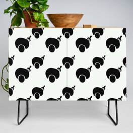 afro pick dot black and white  Credenza