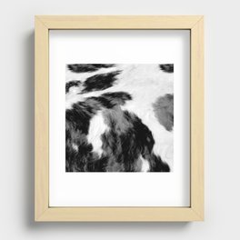 Black and White Southwest Primitive Animal Print Recessed Framed Print