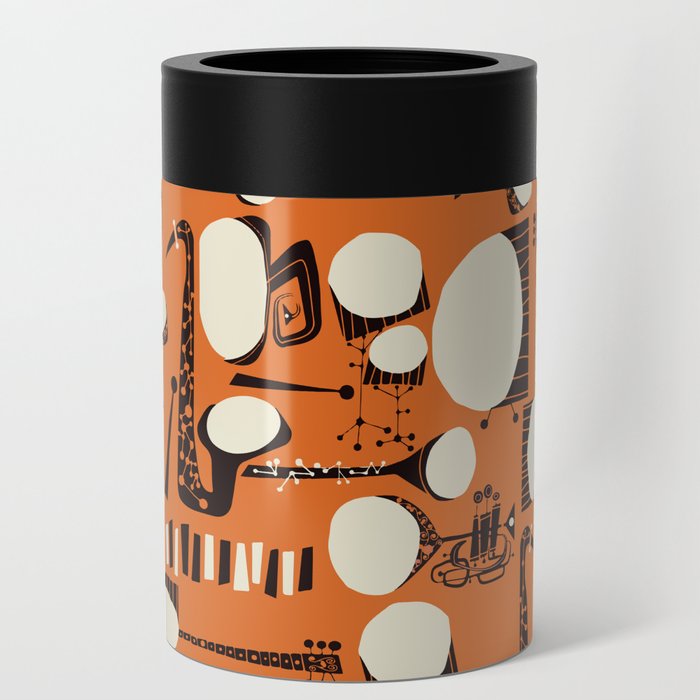 Beatnik Style Vintage Jazz Collage Can Cooler