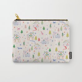 Holiday Town with Pets Carry-All Pouch