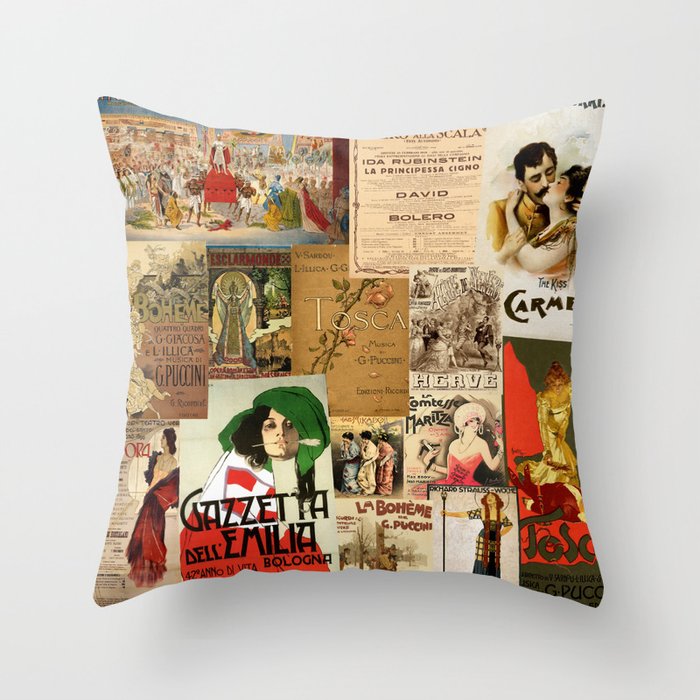 Vintage Opera Throw Pillow