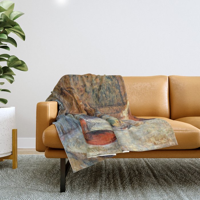 Henri de Toulouse-Lautrec "Madame Poupoule at Her Dressing Table" Throw Blanket