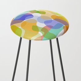 Spring summer vibrant colours abstract shapes Counter Stool