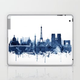 Paris Skyline Watercolor Blue, Art Print By Synplus Laptop Skin