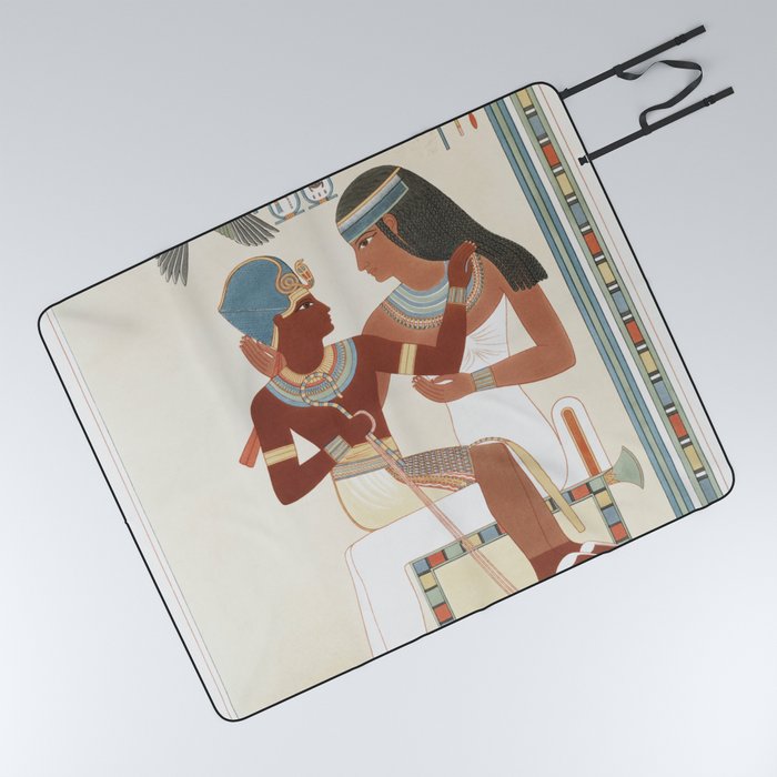 Amunof II and his governess from Histoire de lart egyptien (1878) by