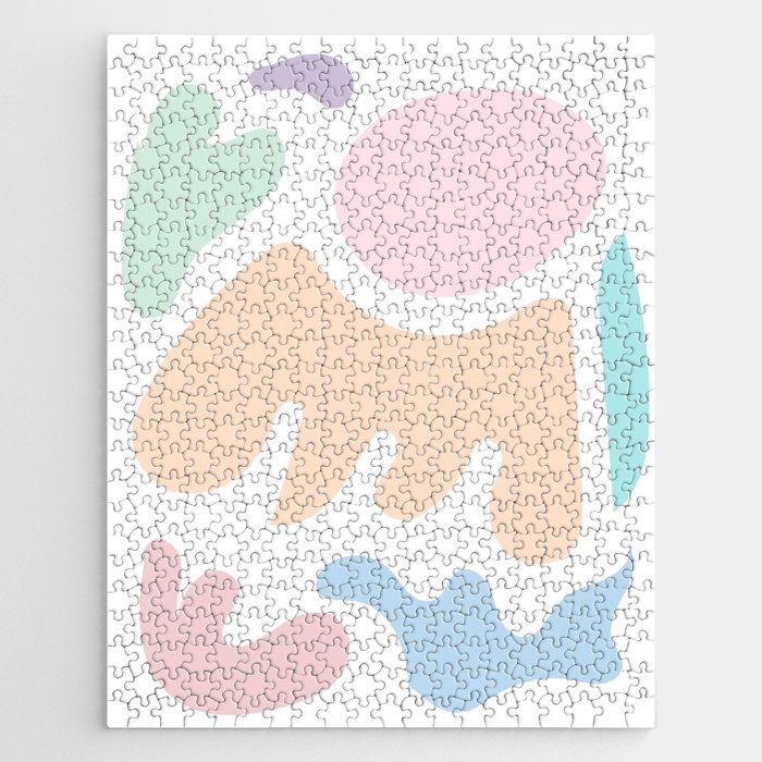 9 Abstract Shapes Pastel Background 220729 Valourine Design Jigsaw Puzzle