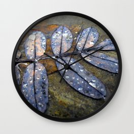 Rainy Leaves Wall Clock