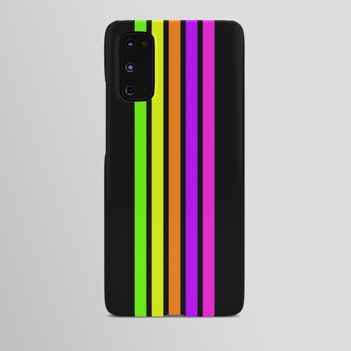 Minimal Abstract Retro Stripes 80s Neon Style - Nenana Android Case