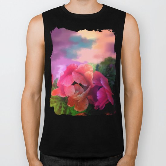 Summer garden with Anemones Biker Tank