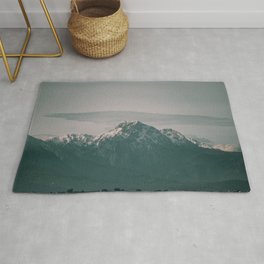Landscape Italian Snow Mountain Photography Rug