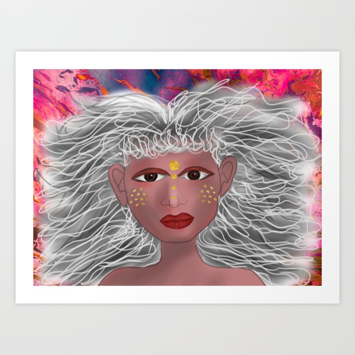Grey Haired Woman Goddess Art Print