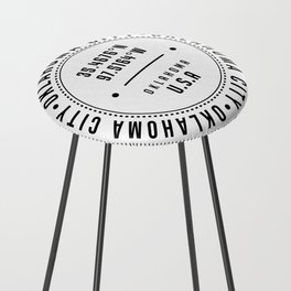 Oklahoma City, Oklahoma, USA - 1 - City Coordinates Typography Print - Classic, Minimal Counter Stool