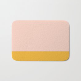 Blush Pink and Mustard Yellow Minimalist Color Block Bath Mat