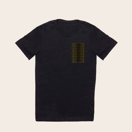 Golden gold black Art Deco pattern,elegant chic timeless decor,redesigned vintage style  T Shirt