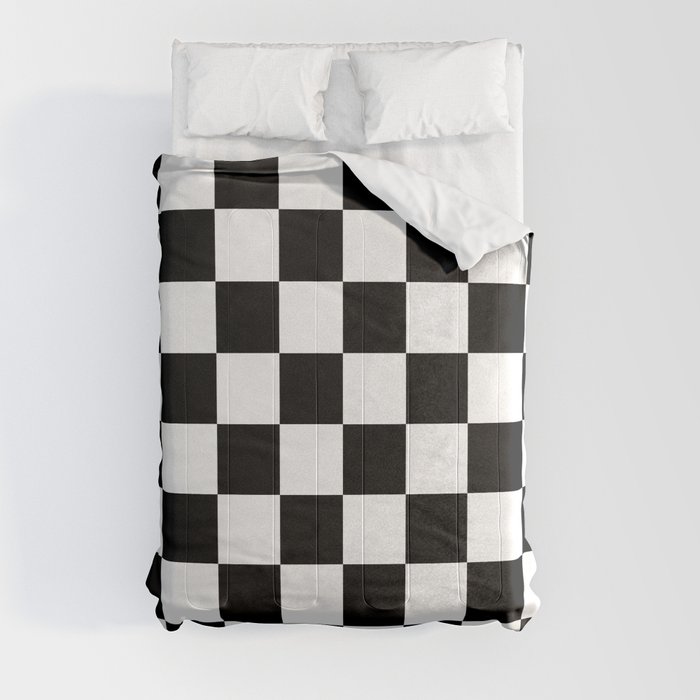 Black & White Checker Checkerboard Checkers Comforter