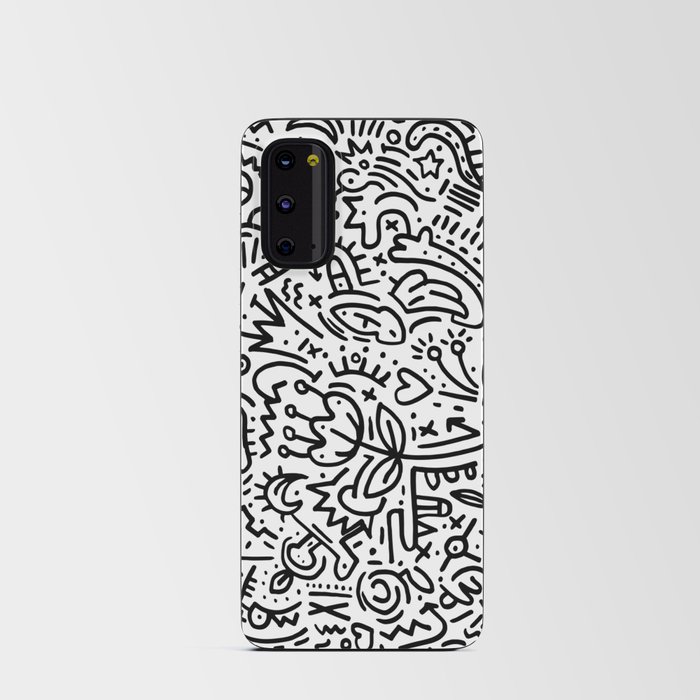 Graffiti sketch black and white drawing doodle pop art  Android Card Case