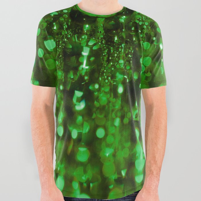 Green Fractal All Over Graphic Tee