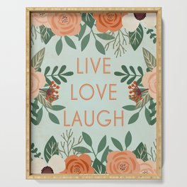 Live Love Laugh - Vintage Floral  Serving Tray