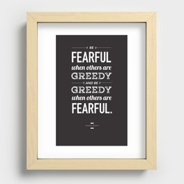 Buffett | Be Fearful When Others Are Greedy | Black Recessed Framed Print