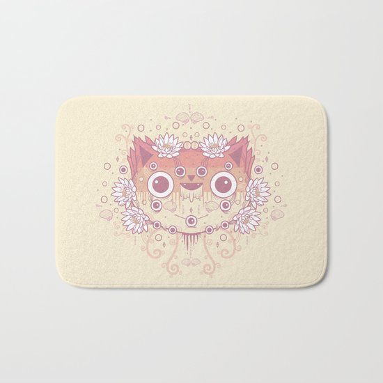 Cat flowers Bath Mat