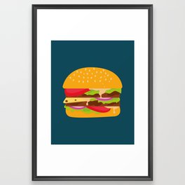 Hamburger Art illustration Framed Art Print