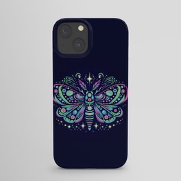 Starry Neon Moth iPhone Case