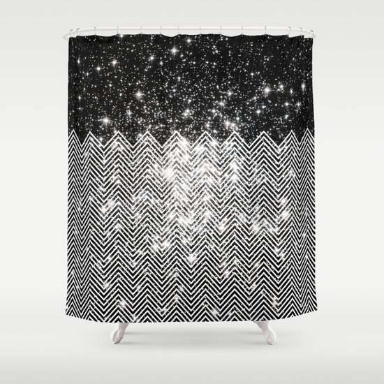 Chevron Universe Shower Curtain