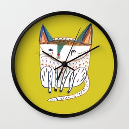 Cat. cats, kitten, cat art, cat illustration, cat pattern Wall Clock