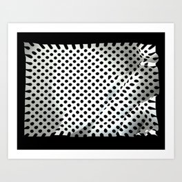 Polkadotted 3D black and white Art Print