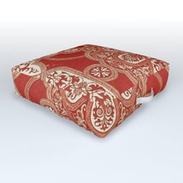 Indian mandala red and gold art print  Outdoor Floor Cushion