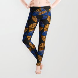Swirls and Whirls - Blue & Orange 03 (Patterns Please) Leggings