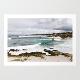 Waves Crashing over a California Coastline Art Print