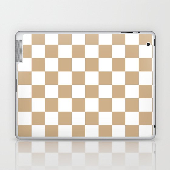 Checkered (Tan & White Pattern) Laptop & iPad Skin