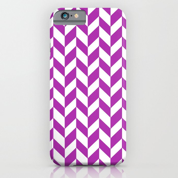Herringbone (Purple & White Pattern) iPhone Case