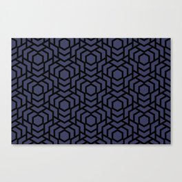 Black and Navy Tessellation Line Pattern 38 Pairs DE 2022 Trending Color Singing the Blues DET576 Canvas Print