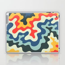 Soft Swirling Waves Abstract Nature Art In Vintage 50s & 60s Color Palette Laptop Skin