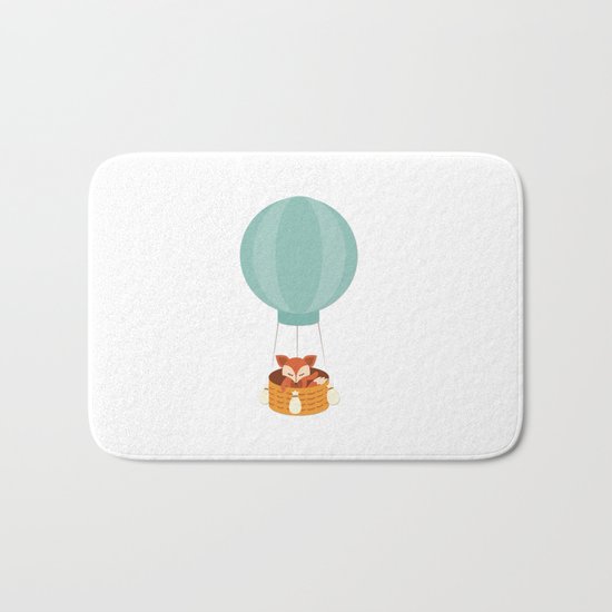Flying fox- Animal Watercolor Illustration Bath Mat