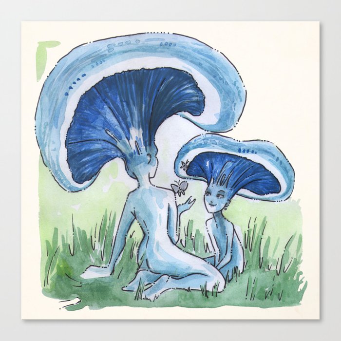 Empire of Mushrooms: Lactarius indigo Canvas Print