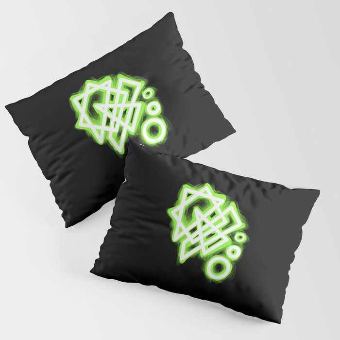 Glowing green cyberpunk pattern Pillow Sham