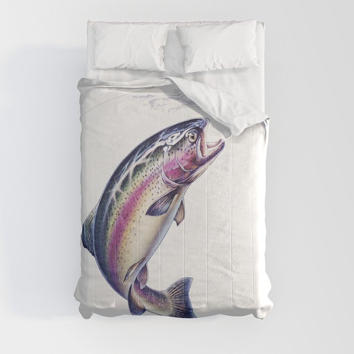 Trout Fishing Comforter by Salmoneggs