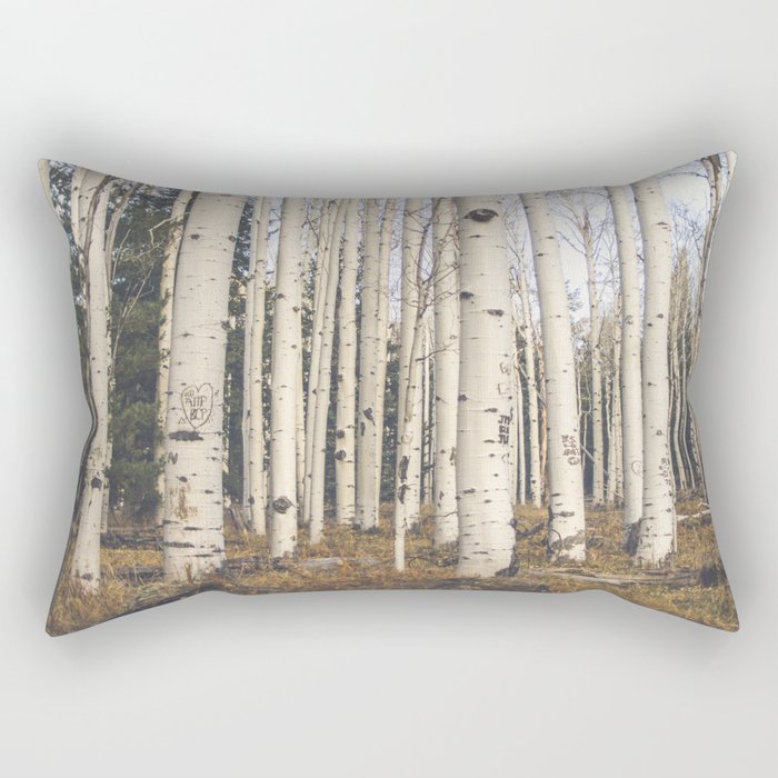 Trees of Reason - Birch Forest Rectangular Pillow
