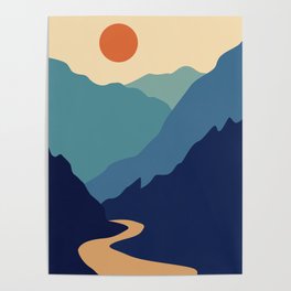 Mountains & River II Poster
