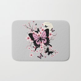 Cherry Blossom Butterflies Bath Mat