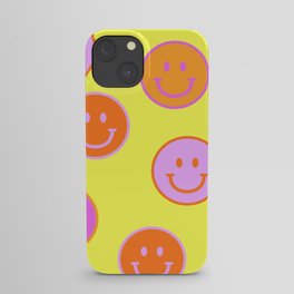 Colorful Smiley Face Pattern iPhone Case