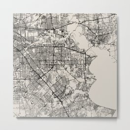Pasadena, USA - City Map Metal Print