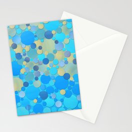 Blue Abstract Art Azure Delight Full Circle Stationery Card
