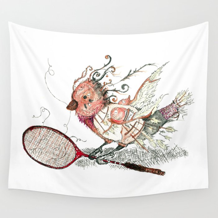 The Wild Badminton Birdie Wall Tapestry