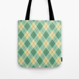 Sage green gingham checked Tote Bag