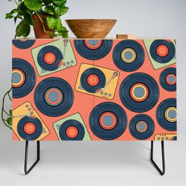 Record Player Pattern Credenza